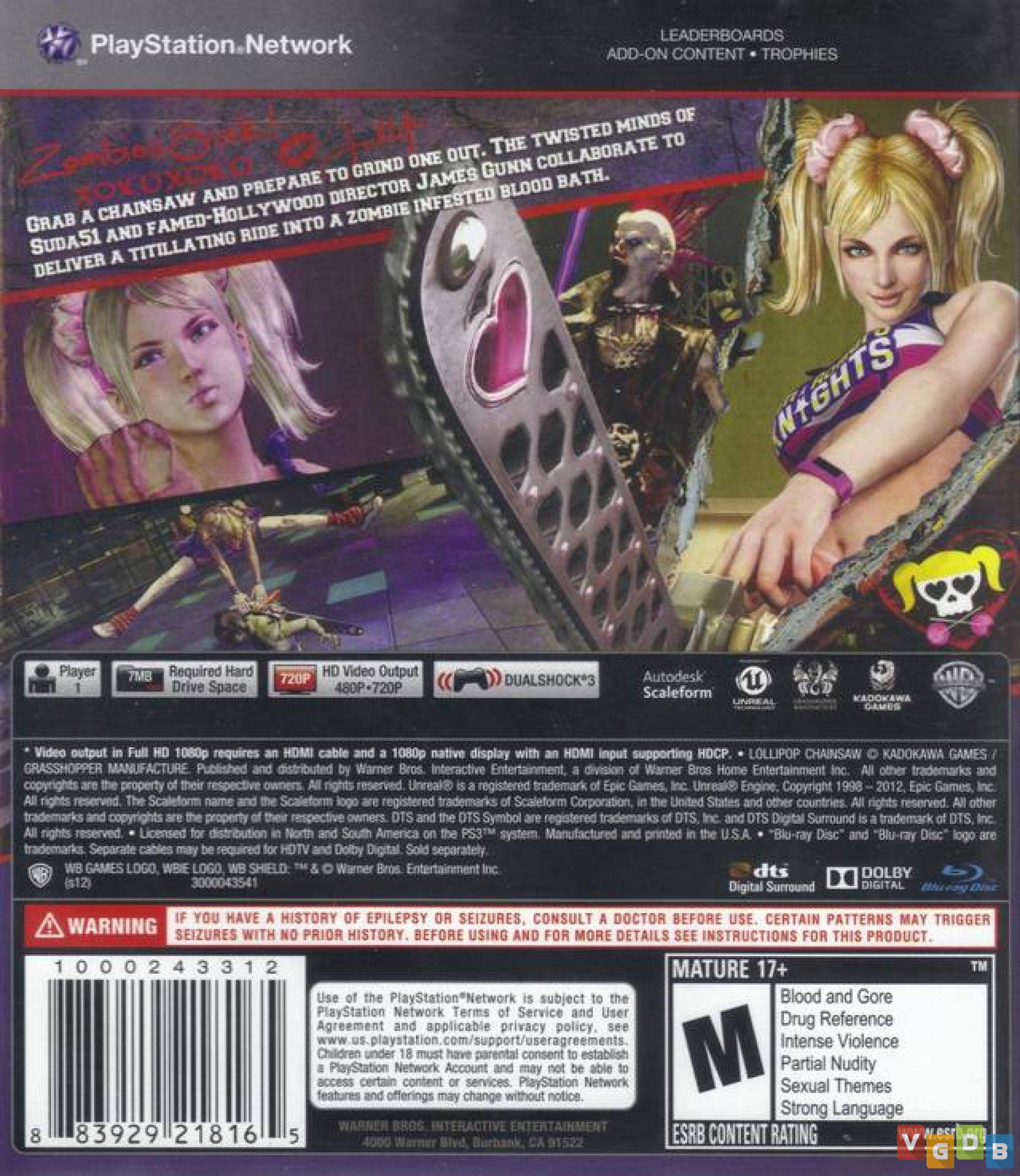 LOLLIPOP CHAINSAW PlayStation 3 Standard Edition Rating: CERO D BLJS-10168  NEW