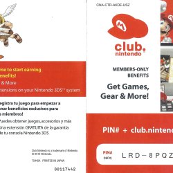 Folheto Nintendo Club USA