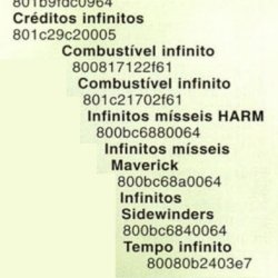 Códigos Gameshark - Revista Dicas & Truques para PlayStation nº 2 - página 62 (fonte: Datassette)