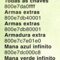 Códigos Gameshark - Revista Dicas & Truques para PlayStation nº 2 - página 64 (fonte: Datassette)